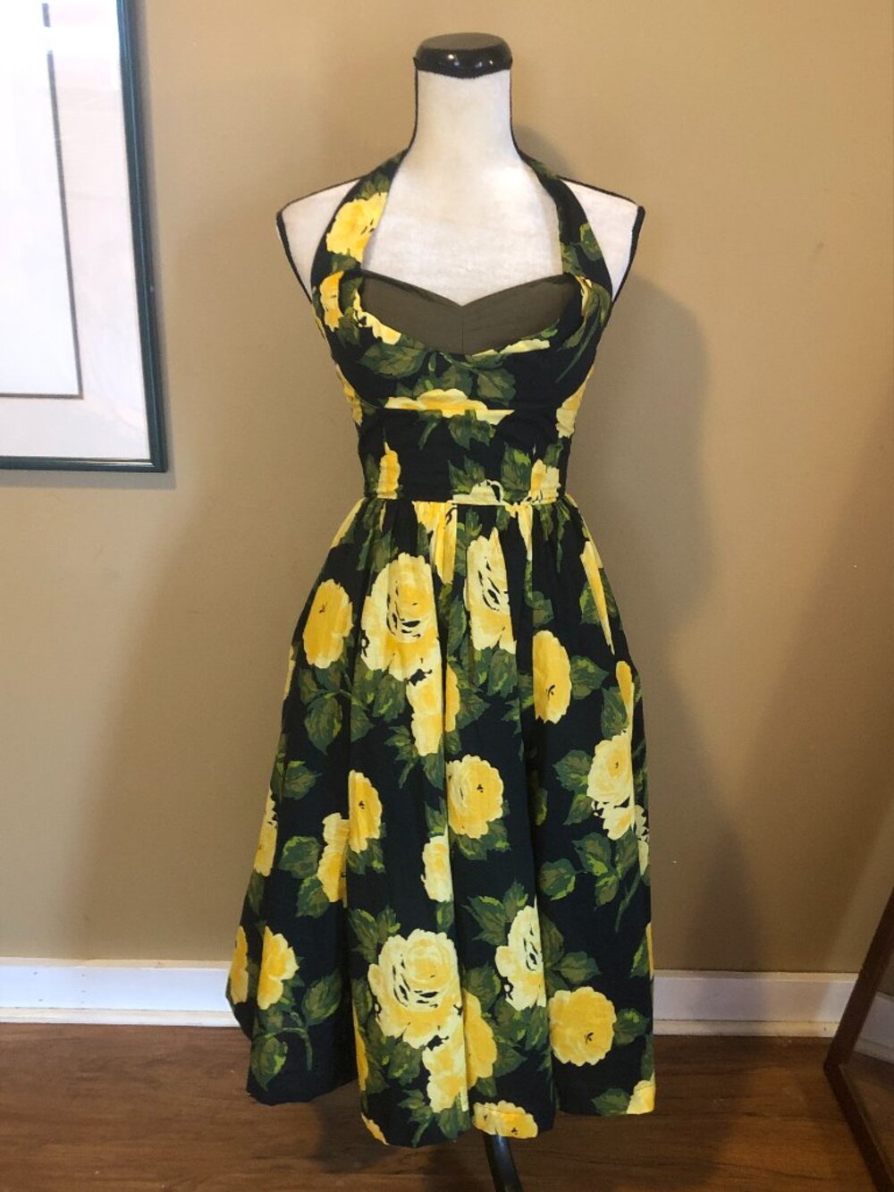 Trashy Diva rare 1959 floral Lena halter dress